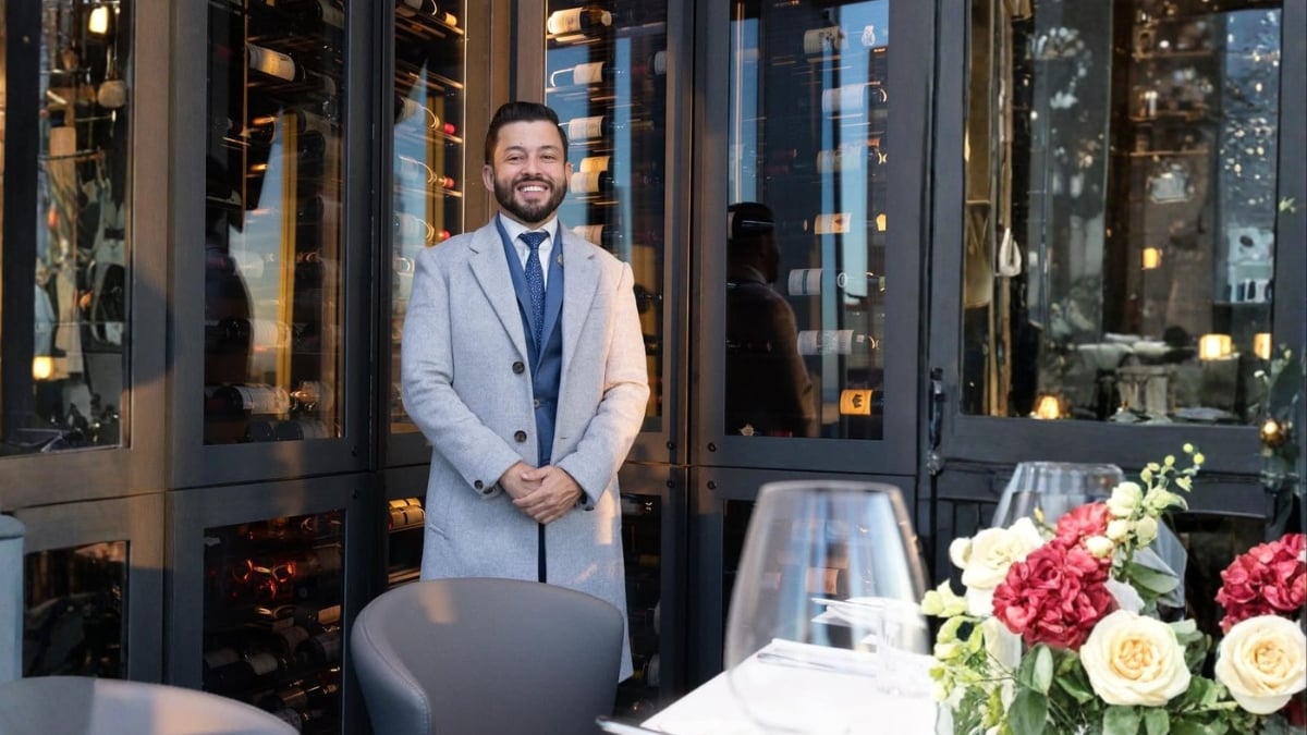 Christian Alexander Delgado at luxury restaurant